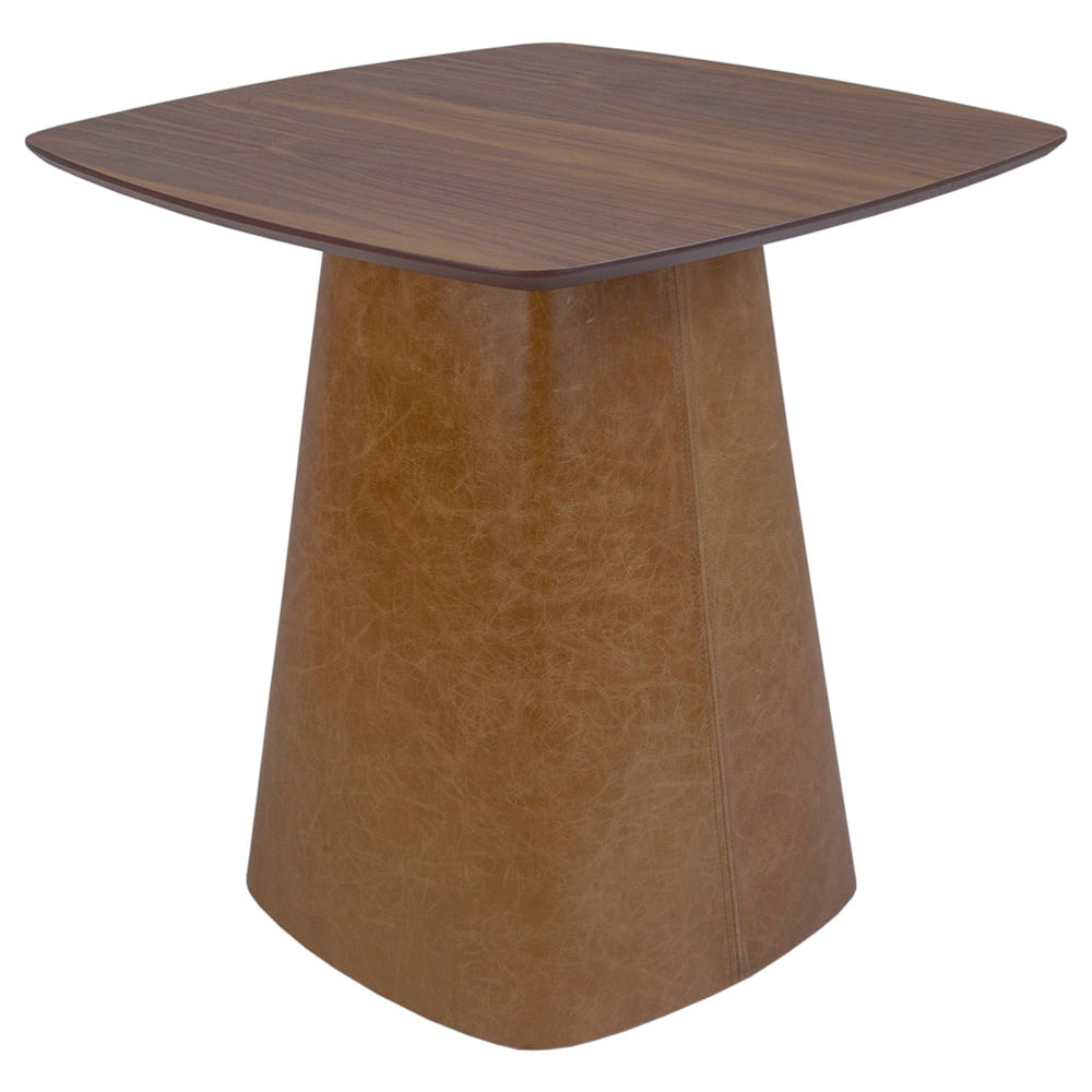 Mesa Lateral Bolero Tampo Nogueira e Base Recouro Caramelo - Alta 3